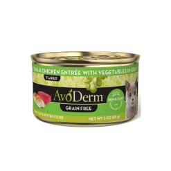 AvoDerm อาหารแมวเปียกแบบกระป๋อง สูตร Tuna & Chicken entree with vegetable Grain-Free- 3oz