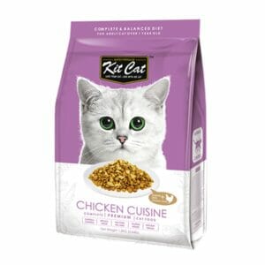 Kit Cat อาหารแมวแบบเม็ด สูตร Chicken Cuisine ช่วยลดการเกิดก้อนขน มีท็อปปิ้งเนื้อไก่สำหรับแมวโต-1.2 kg