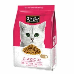 Kit Cat อาหารแมวแบบเม็ด สูตร Classic-32 (เสริมทอรีน) บำรุงหัวใจและสายตา สำหรับแมวโต-1.2kg