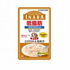 INABA อาหาสุนัข Low Fat สันในไก่ และกระดูกอ่อนในเยลลี่-80g