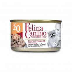 Felina Canino อาหารสุนัข DEEP SEA TREASURE สูตรปลาทูน่าเนื้อกุ้ง-85g (3กระป๋อง)