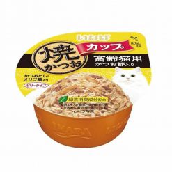 INABA อาหารแมวแบบเปียก รส ทูน่าเนื้อขาวและปลาโอแห้ง สำหรับแมวโต-80g