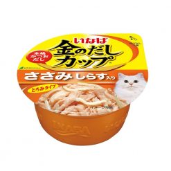 INABA อาหารแมวแบบเปียก รส เนื้อสันในไก่ในน้ำเกรวี่หน้าปลาข้าวสาร สำหรับแมวโต-70g