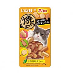 INABA Soft Bite ขนมแมวเม็ดนิ่ม รสทูน่า ไก่ ปลาโอแห้ง หอยเซลล์ รสปลาหมึก-25g