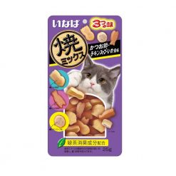 INABA Soft Bite ขนมแมวเม็ดนิ่ม รสทูน่า ไก่ ปลาโอแห้ง น้ำซุปไก่ รสปลาหมึก-25g