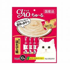 CIAO ชูหรุ ขนมแมวเลีย  ปลาทูน่าเนื้อขาวรสหอยเชลล์ ซองละ14g (10ซอง)