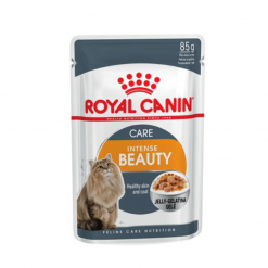 Royal Canin อาหารเปียกแมวชนิดซอง สูตรIntense Beauty Jelly อายุ 1-10 ปี ที่ต้องการบำรุงขนและผิวหนัง