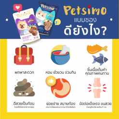 Petsimo อาหารแมวแบบเปียกชนิดซอง สูตรไก่หน้าปลาแซลมอนในเยลลี่-70g (ได้ 6 ซอง)