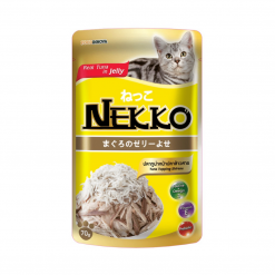 Nekko อาหารแมวเปียก รสปลาทูน่าหน้าปลาข้าวสารในเยลลี่-70g (12ซอง)