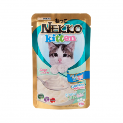 Nekko อาหารแมวเปียกไก่มูสสำหรับลูกแมว สำหรับลูกแมว 1 เดือนขึ้นไป-70g (12ซอง)