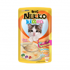 Nekko อาหารแมวเปียก รสทูน่ามูสผสมแซลมอน สำหรับลูกแมว 1 เดือนขึ้นไป-70g (12ซอง)